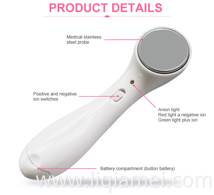 Home multifunction portable handheld galvanic ionic skin clean face lifting beauty device